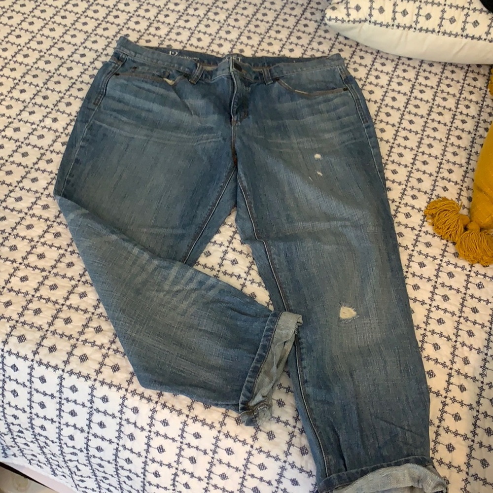 LOFT boyfriend Cropped Denim